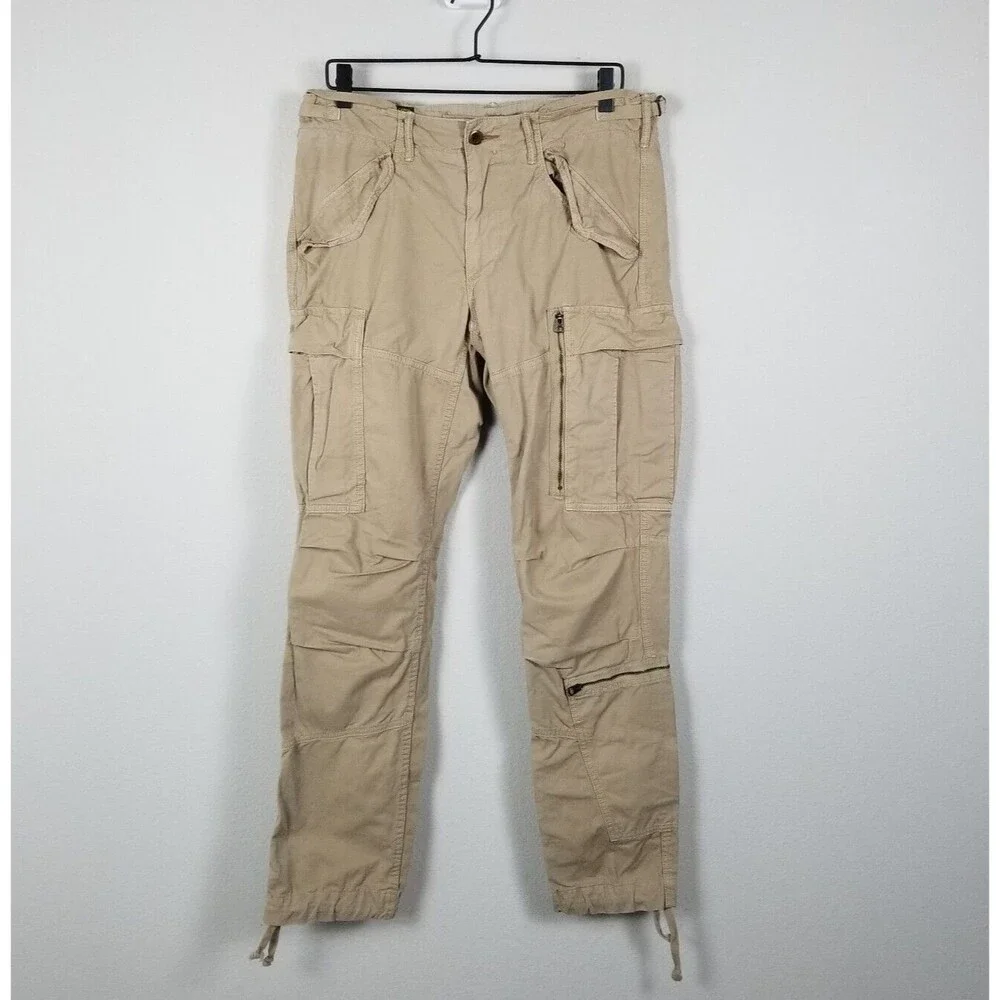 Polo Ralph Lauren Tan M-1957 Field Trouser Straight Fit Cargo Pants Size 32x32